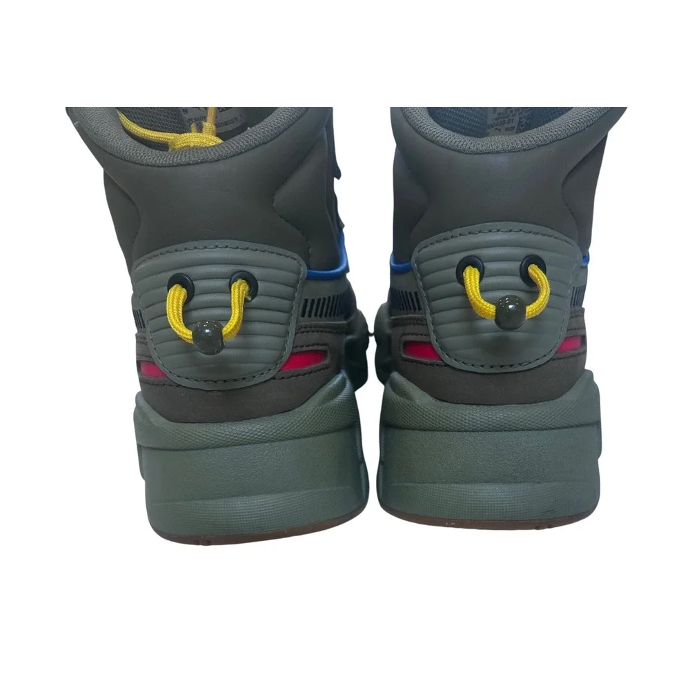 Puma RS-X Midtop Sneakers Mens Olive Green Grey Yellow High Top 373059-01‎